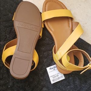 Mustard Yellow/ Brown Franco Sarto Sandals | Size 6